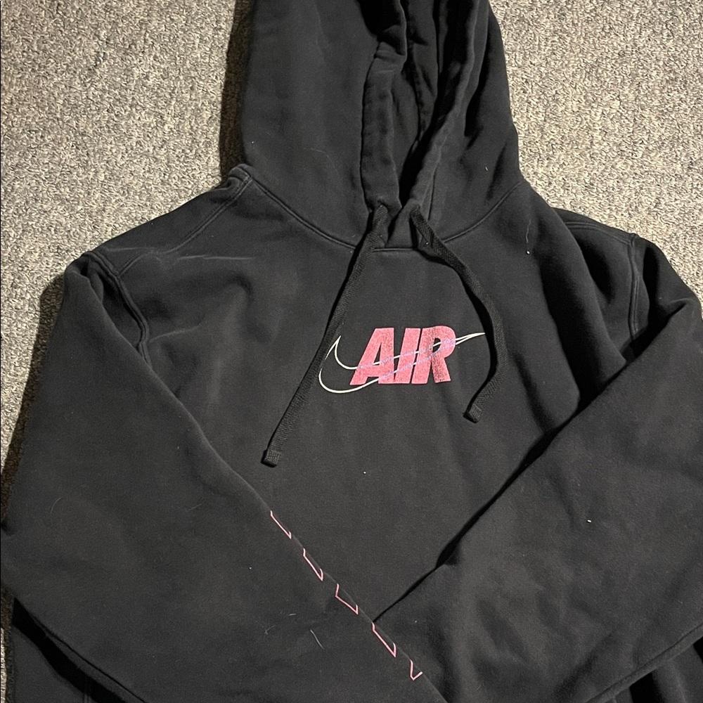 Nike Black Hoodie with Pink Air Logo